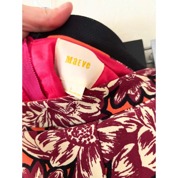 Anthropologie Maeve Salinas Pencil Skirt Women's  Size 0 Orange Paisley Print - Picture 5 of 10